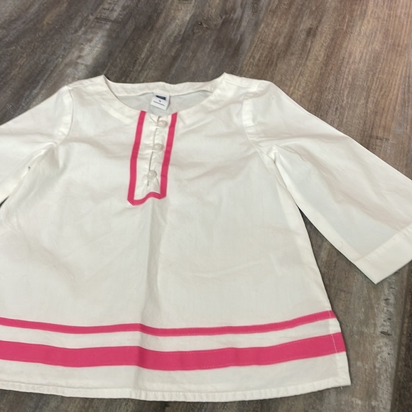 Janie and Jack White Tunic Pink Trim - Picture 4 of 7